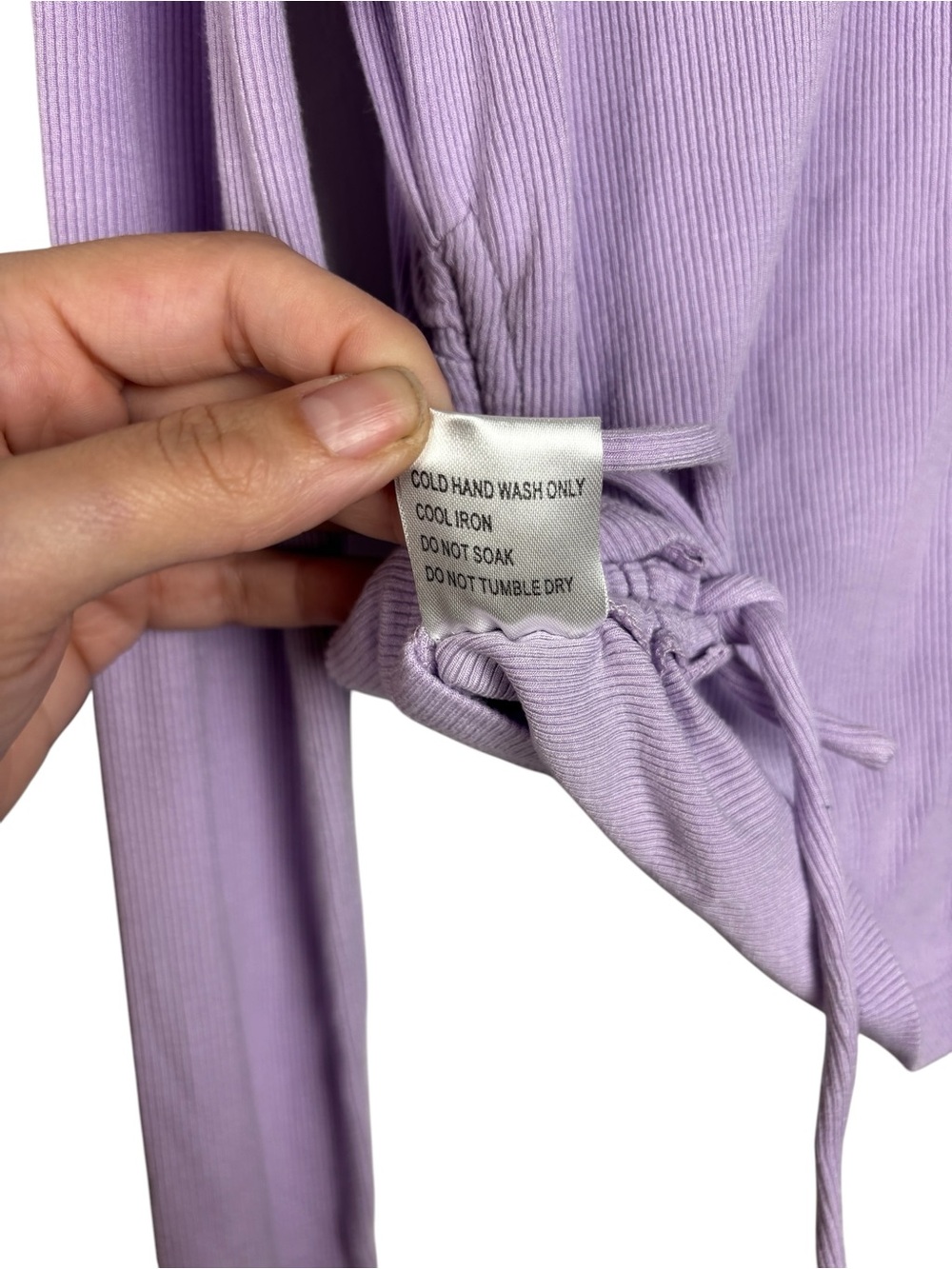 Princess Polly Lilac Ruched Side Ribbed Crop Top XS - Picture 9 of 9